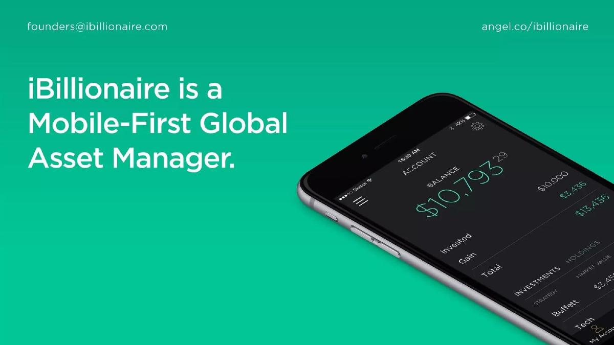 iBillionaire pitch deck slide 2 of 10