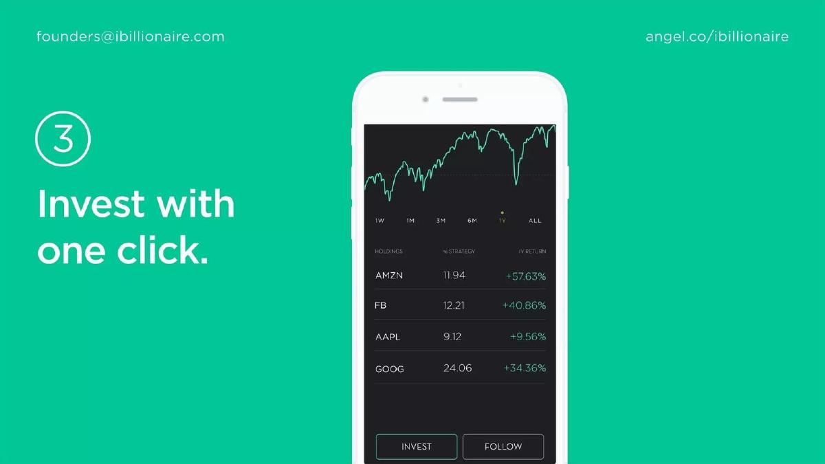 iBillionaire pitch deck slide 6 of 10