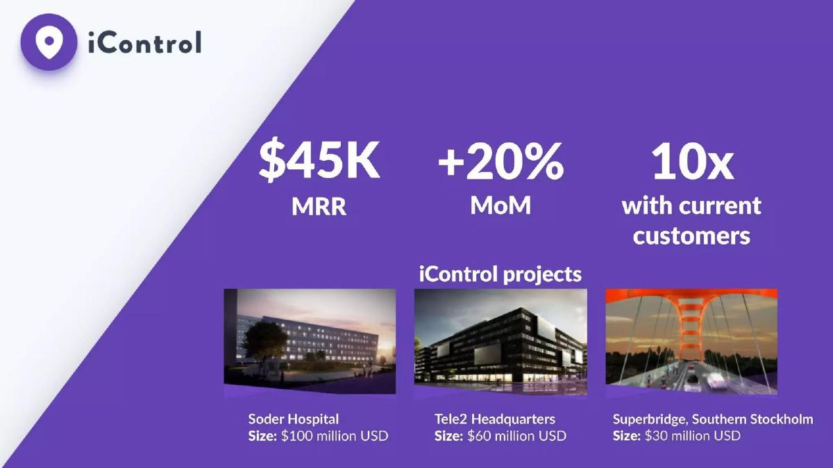 iControl pitch deck slide 5 of 8