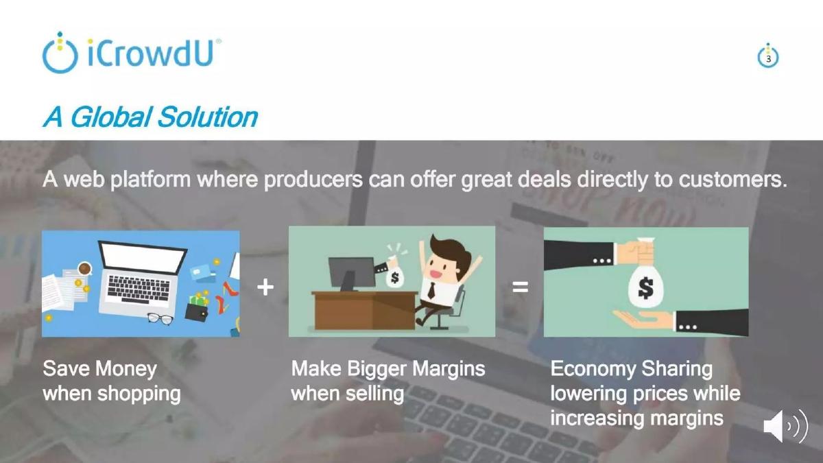 iCrowdU pitch deck slide 3 of 19