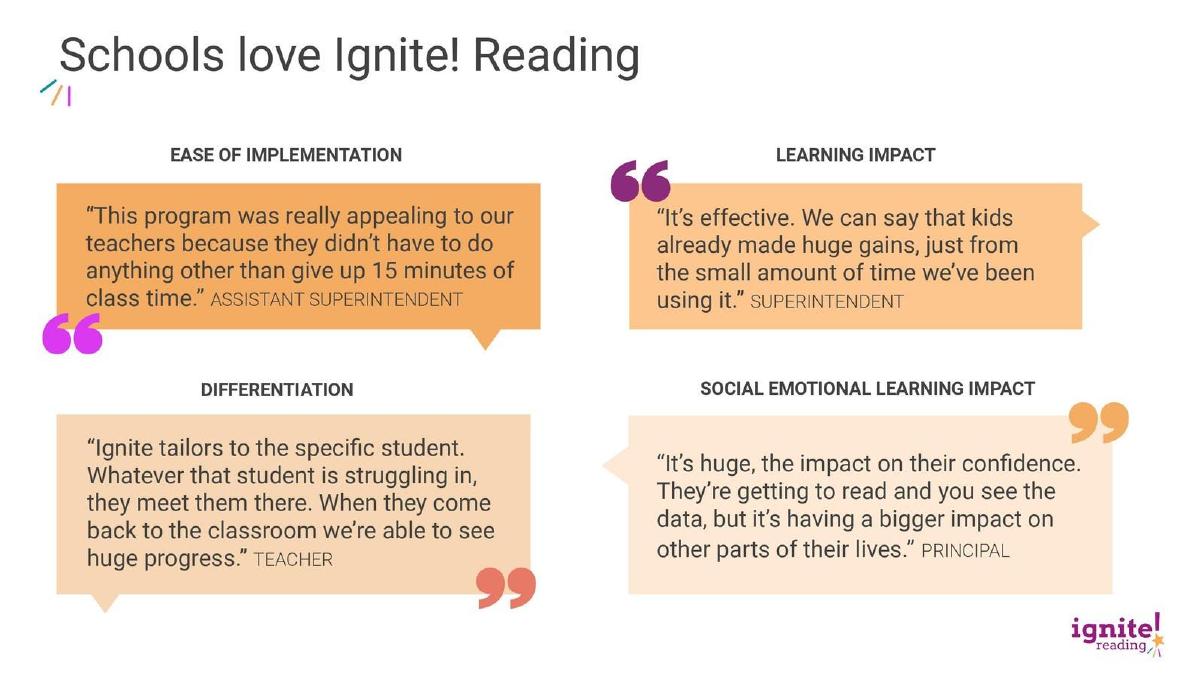 Ignite! Reading pitch deck slide 6 of 9