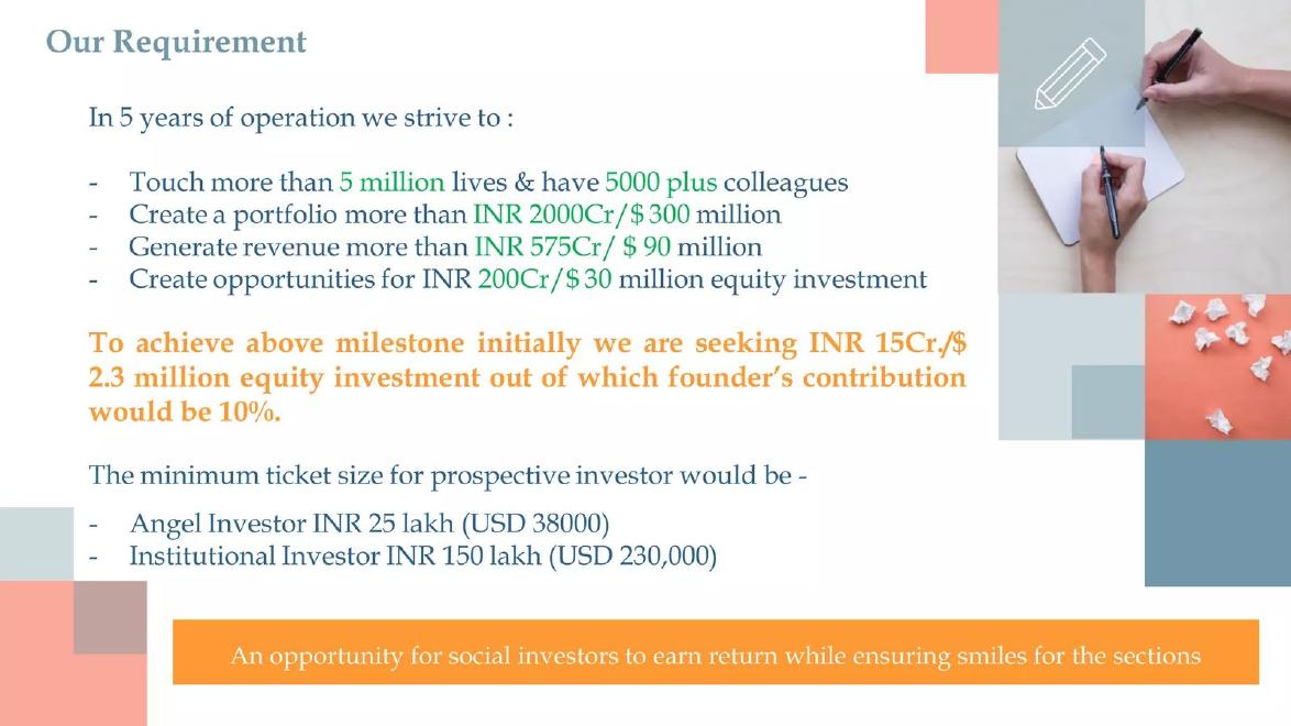 IGT Financial Services pitch deck Ask slide 14