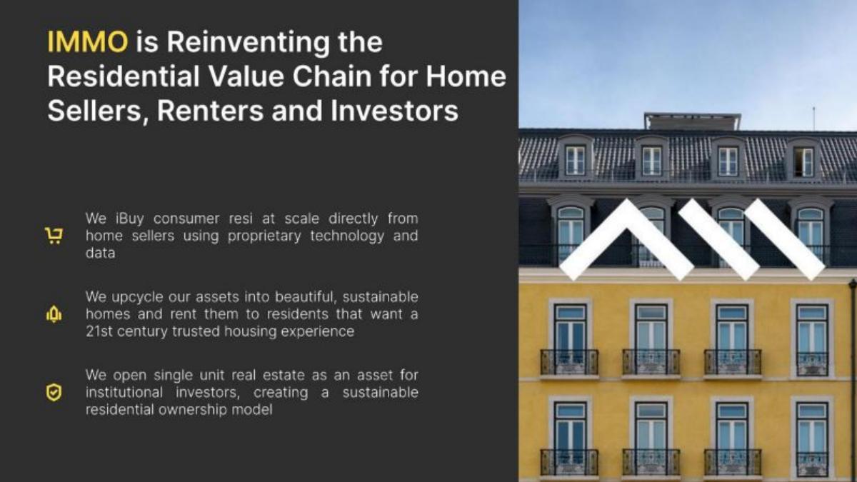 Immo pitch deck slide 2 of 27