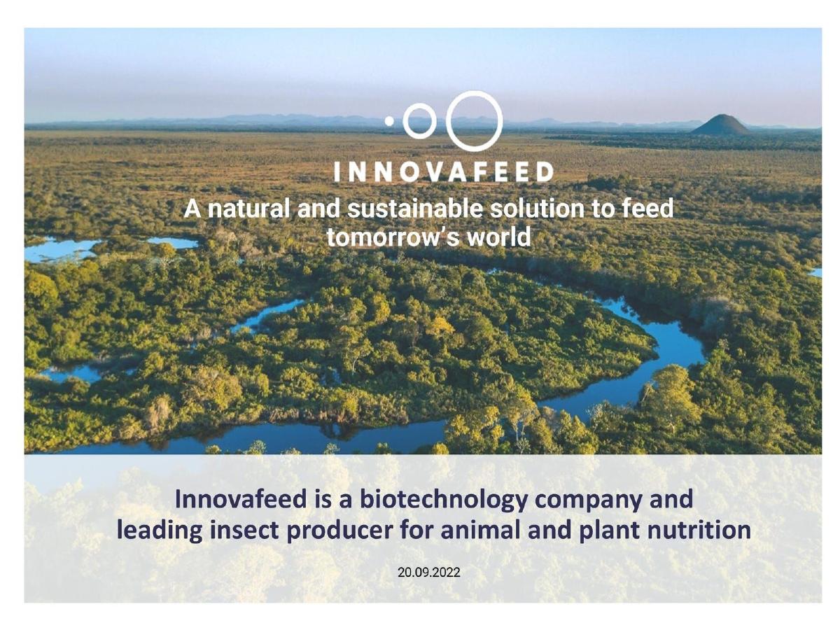 Innovafeed pitch deck slide 1 of 9