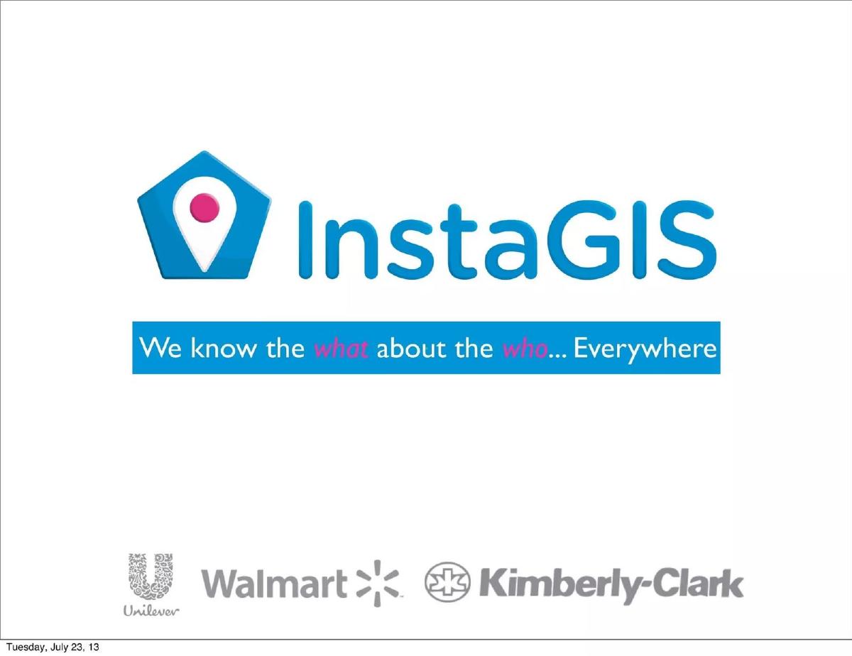 InstaGIS (Civic Brain) pitch deck slide 1 of 13