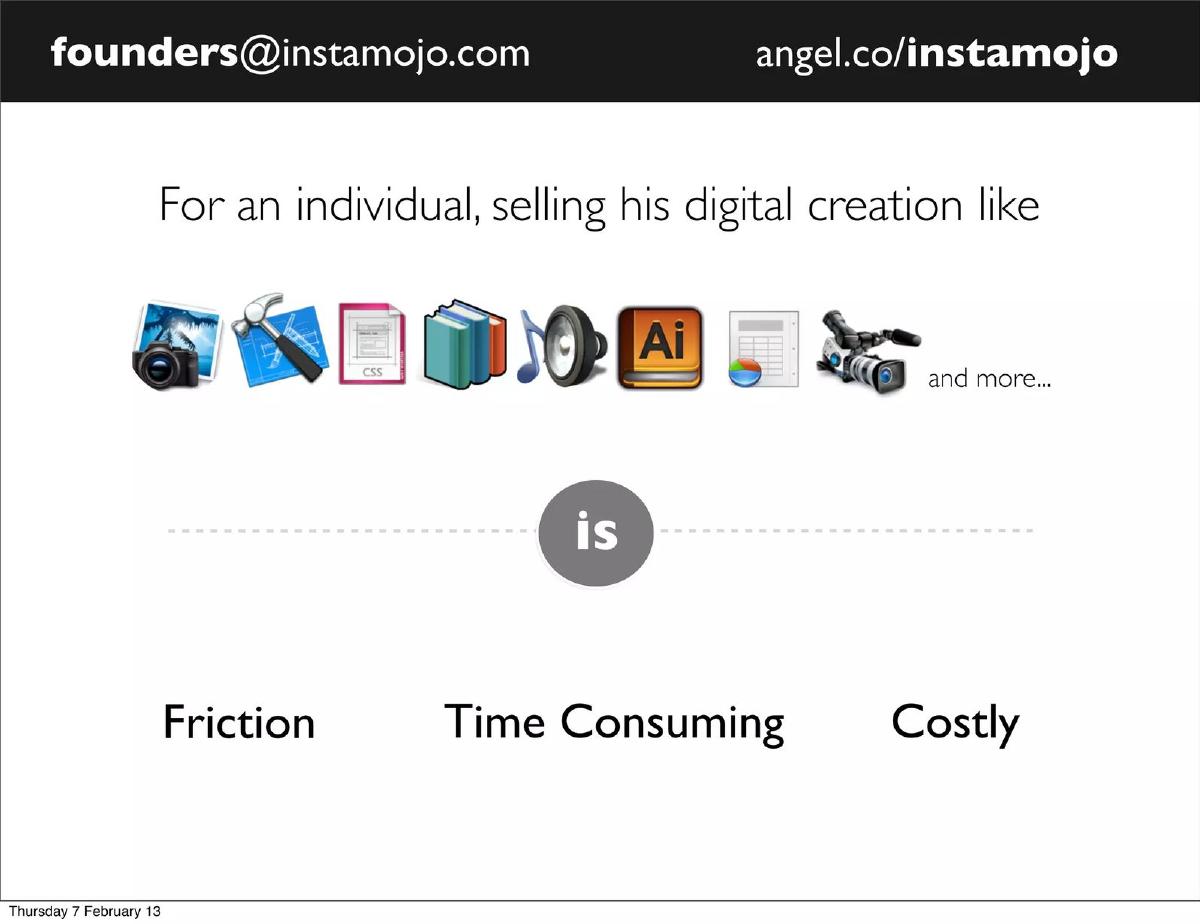 Instamojo pitch deck slide 3 of 14