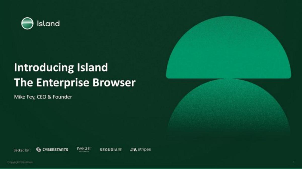 Island pitch deck slide 1 of 11