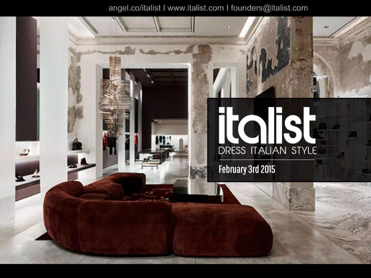 italist pitch deck slide 1 of 13