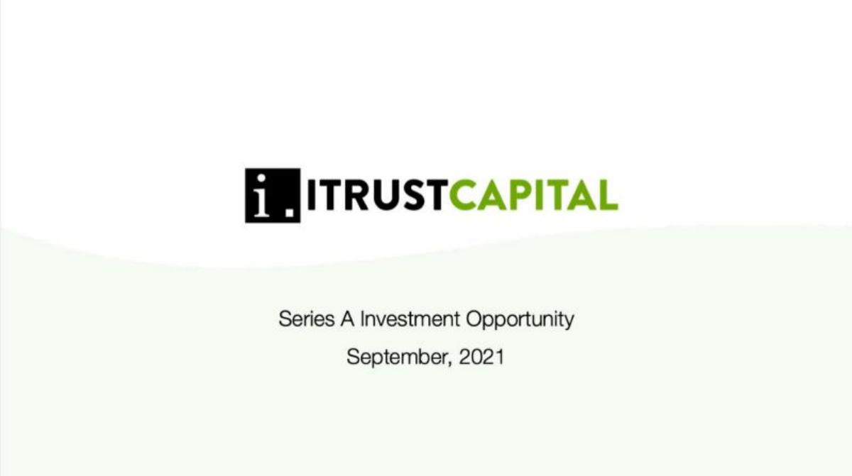 iTrustCapital pitch deck slide 1 of 9