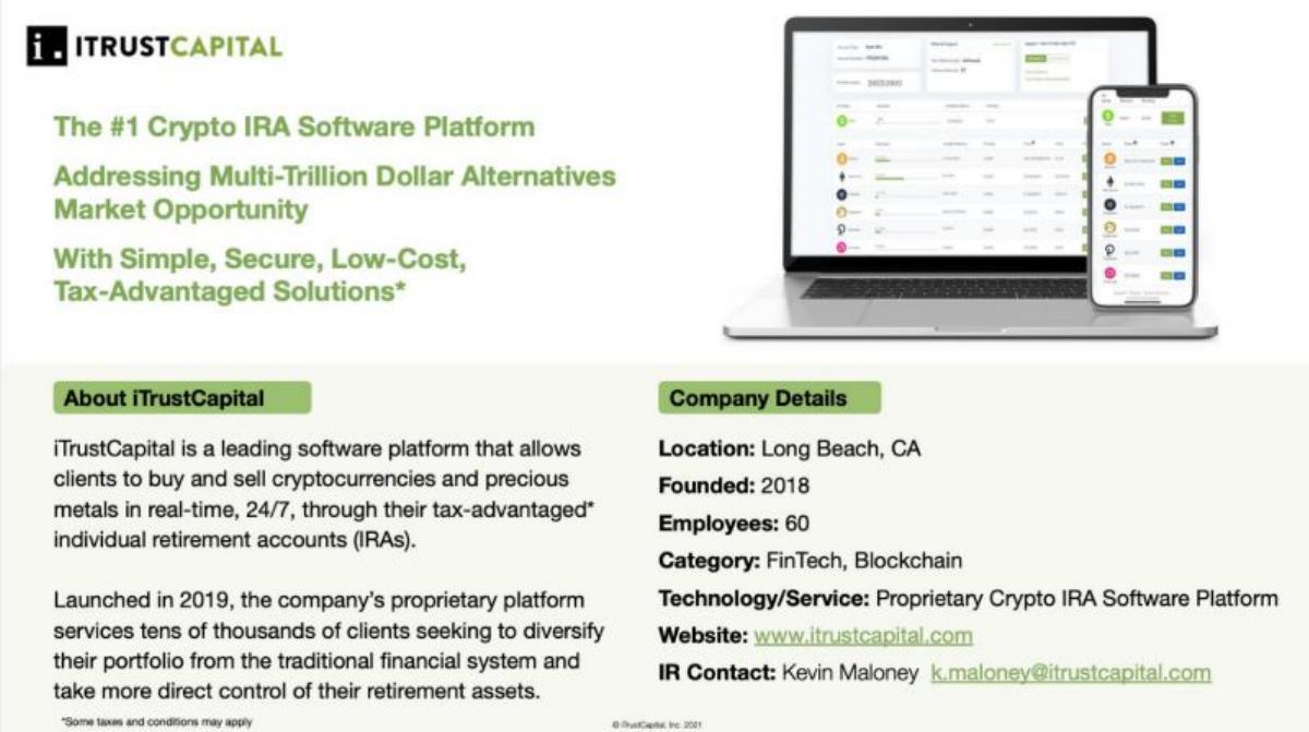 iTrustCapital pitch deck slide 2 of 9