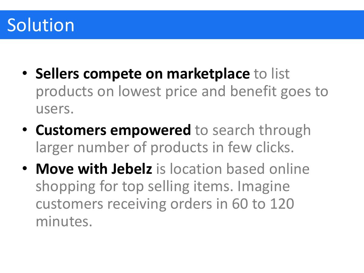 Jebelz.com pitch deck slide 3 of 13