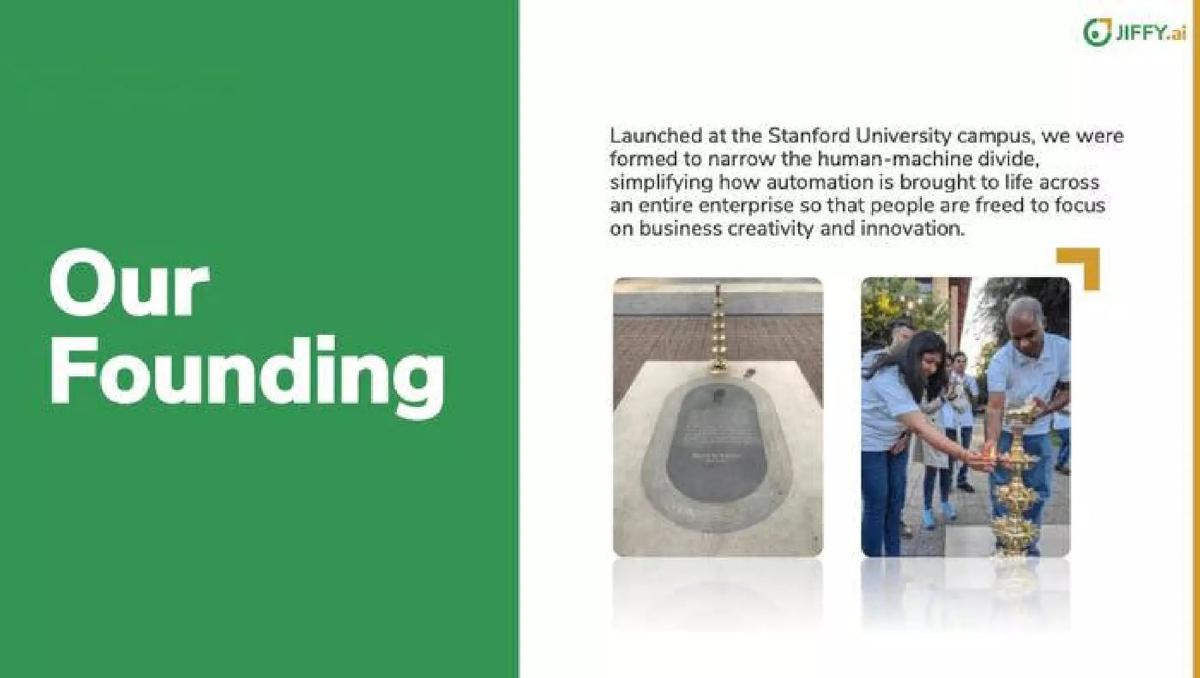 Jiffy.ai pitch deck slide 2 of 16