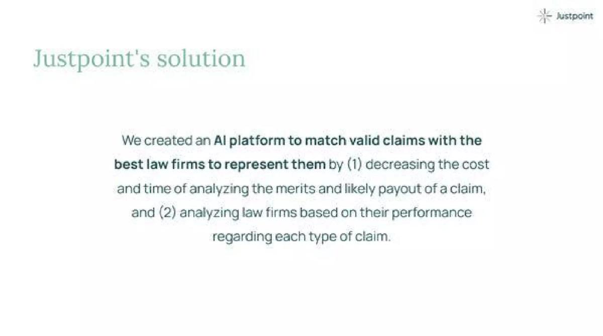 Justpoint pitch deck slide 5 of 13