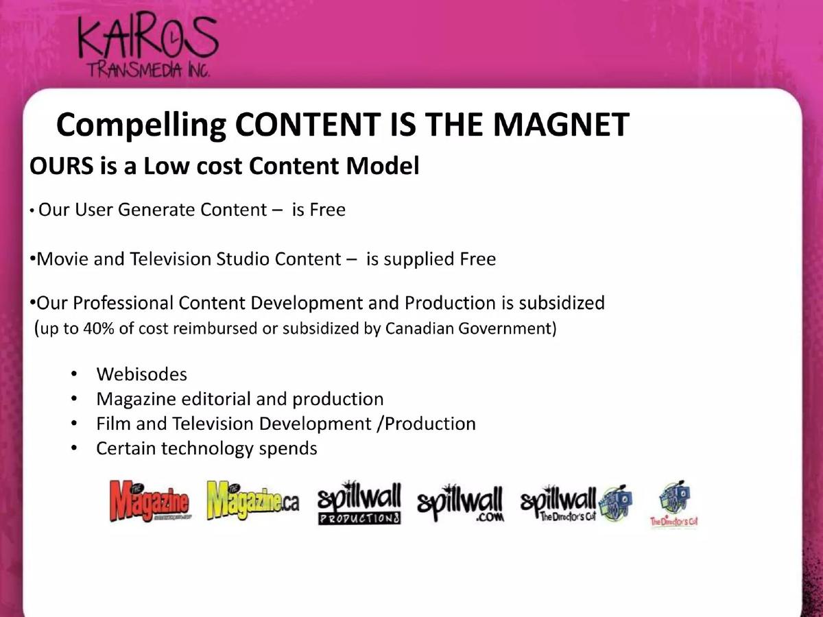 Kairos pitch deck business model slide 9