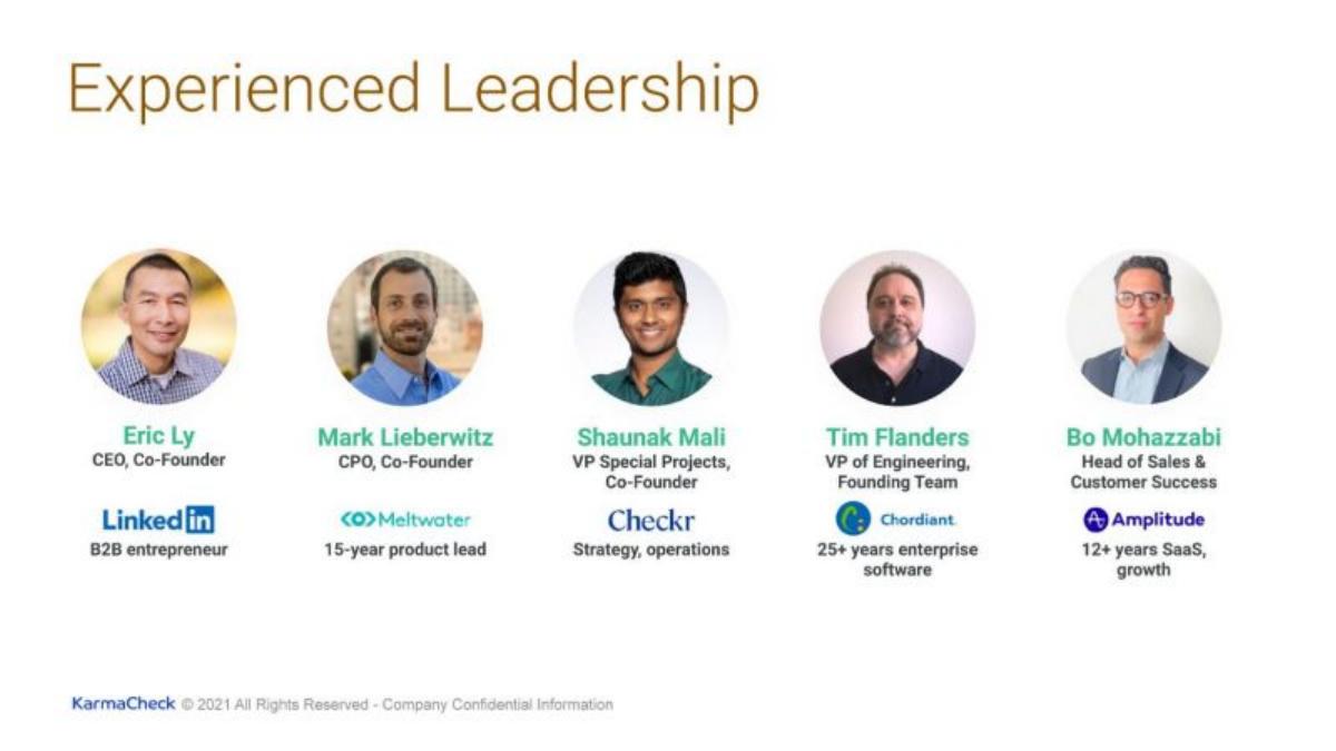 KarmaCheck pitch deck slide 6 of 17
