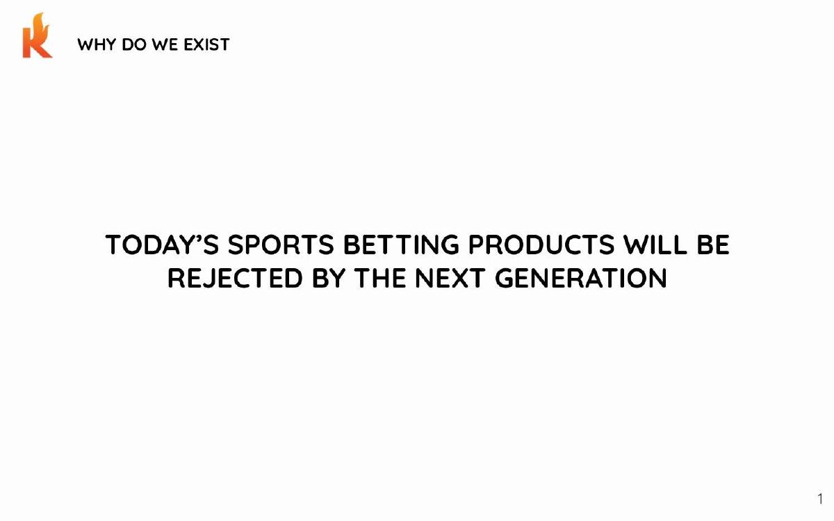Kero Sports pitch deck slide 1 of 6