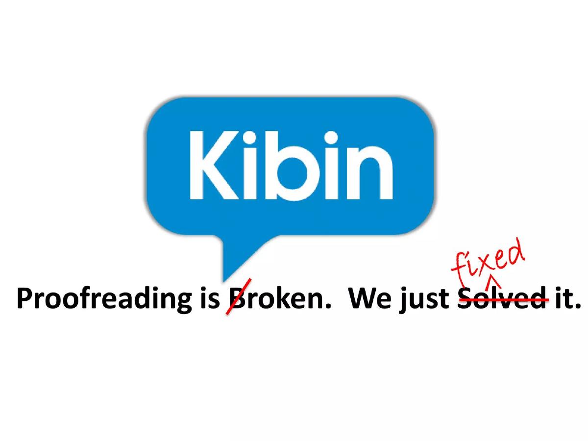 Kibin pitch deck slide 1 of 13