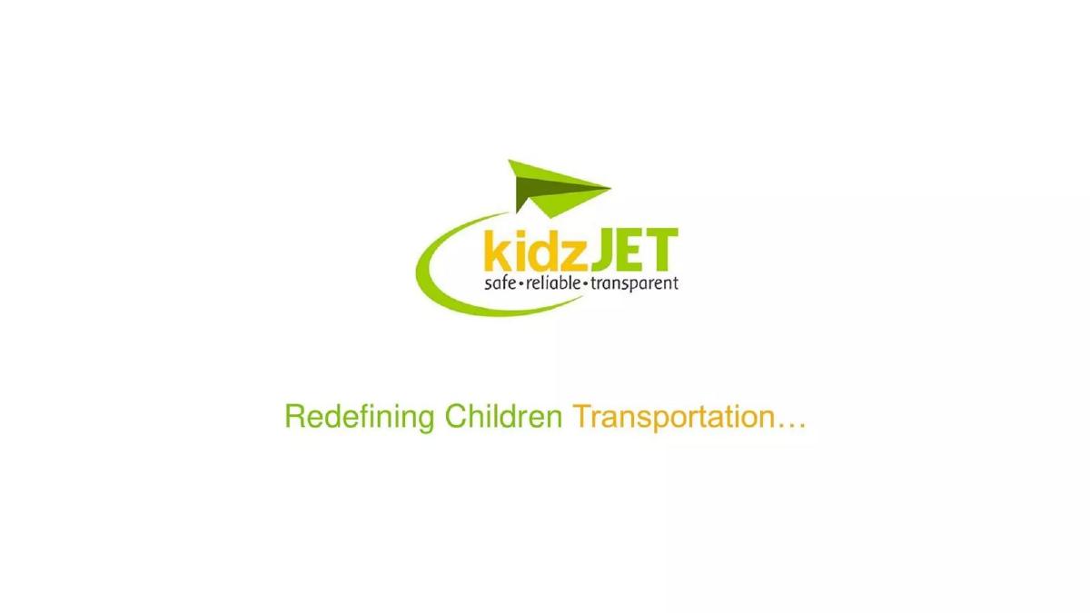 KidzJet pitch deck slide 1 of 8