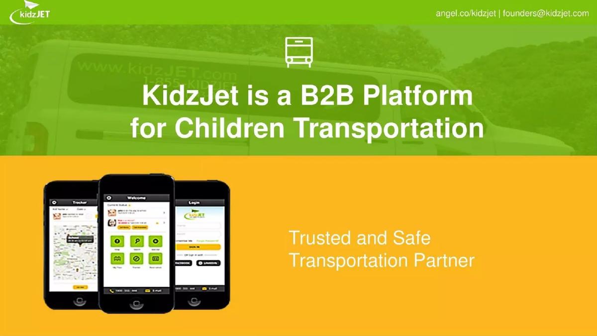 KidzJet pitch deck slide 3 of 8