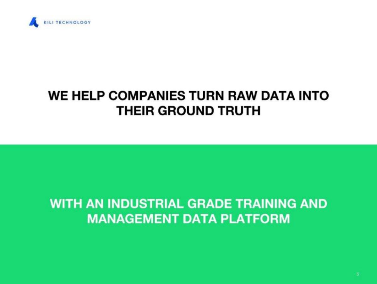 Kili Technology pitch deck slide 5 of 8