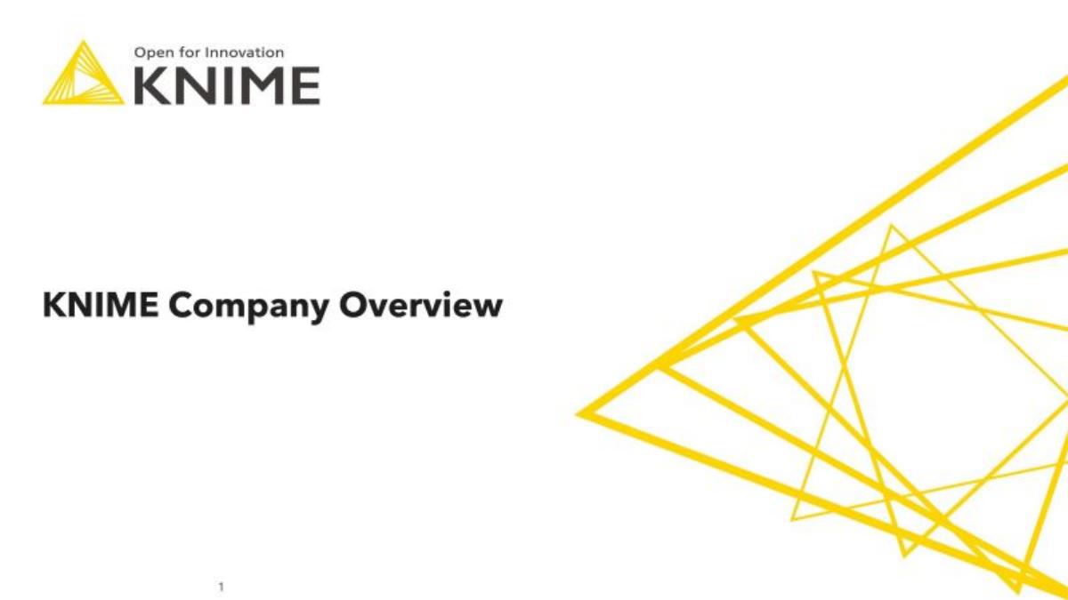 Knime pitch deck slide 1 of 16