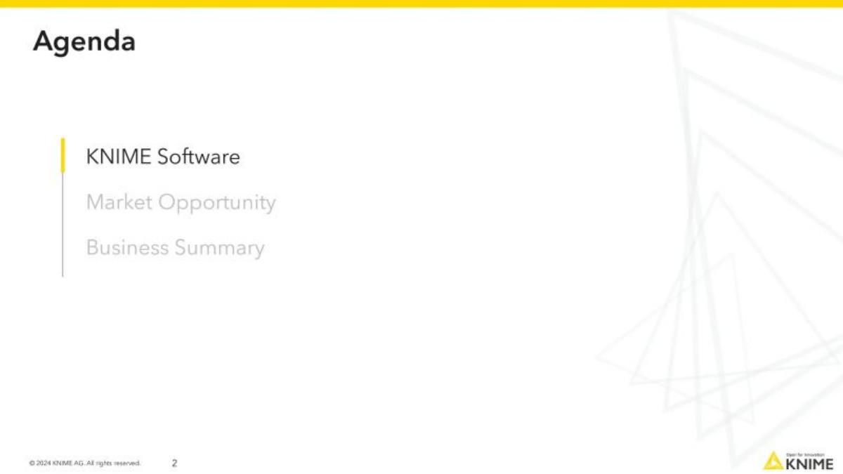 Knime pitch deck slide 2 of 16