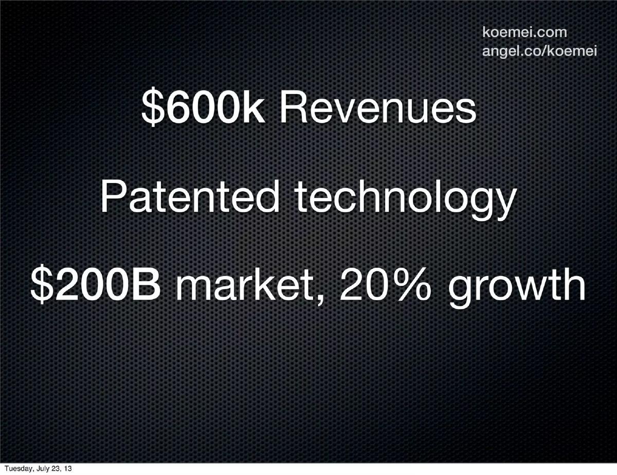 Koemei pitch deck slide 1 of 12