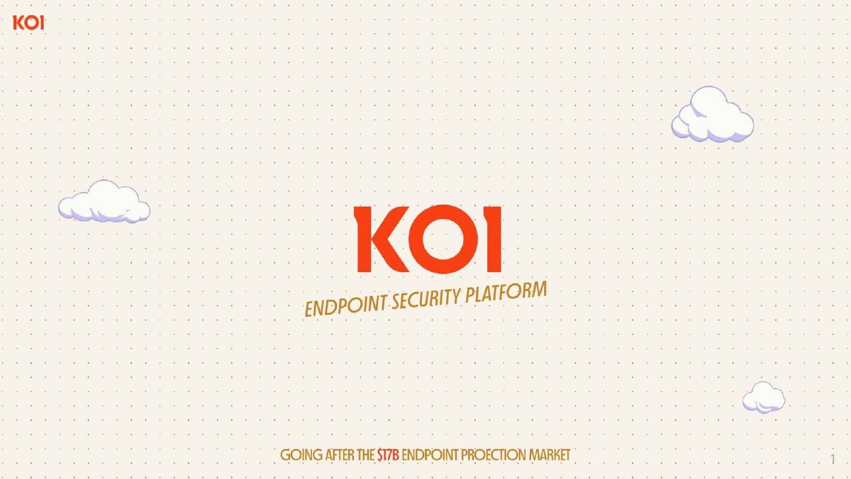Koi pitch deck slide 1 of 9