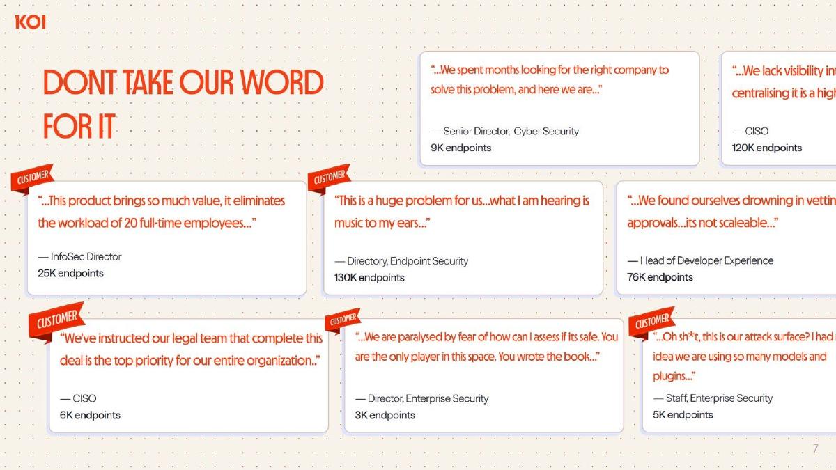 Koi pitch deck slide 7 of 9