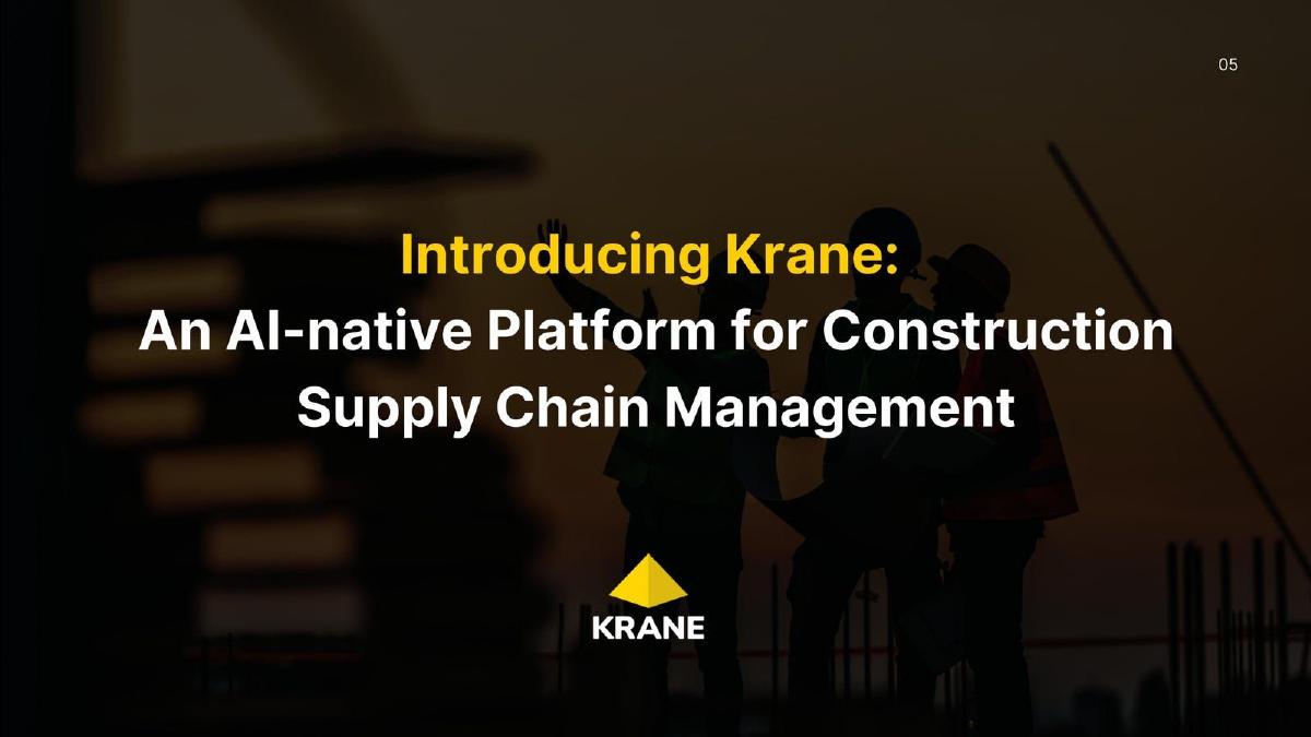 Krane pitch deck slide 5 of 9