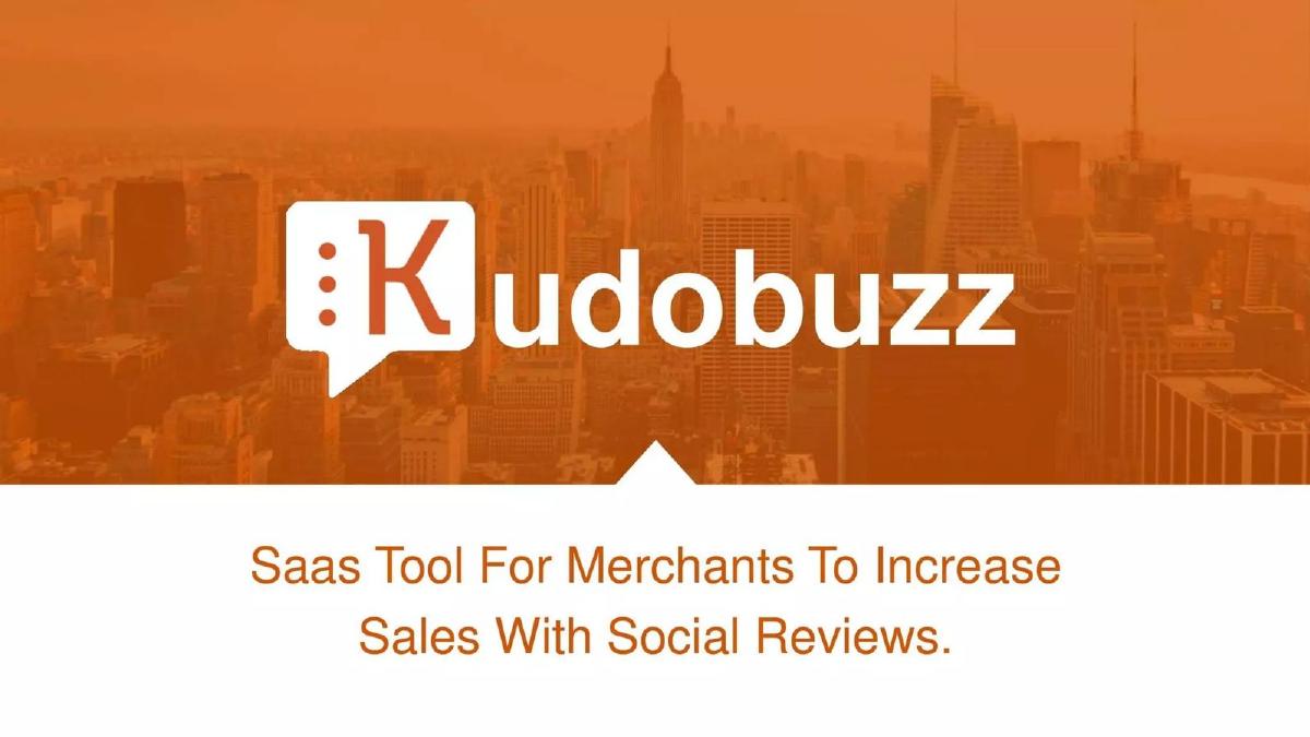 Kudobuzz pitch deck slide 1 of 11