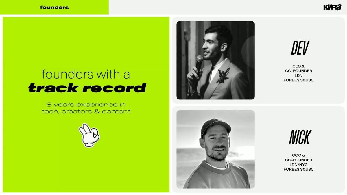 Kyra pitch deck slide 3 of 21