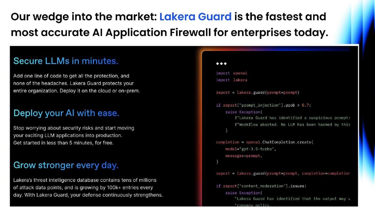 Lakera pitch deck slide 5 of 10