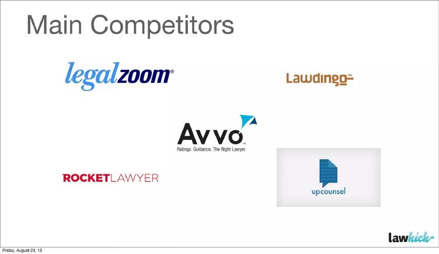 LawKick pitch deck competition slide 7