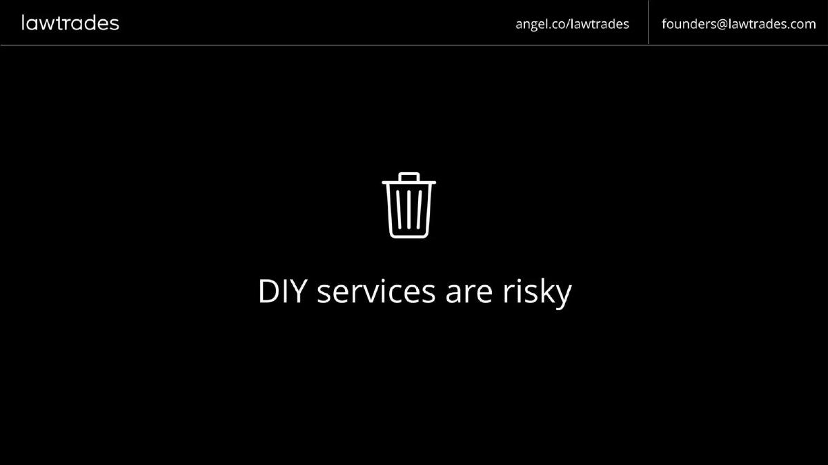 LawTrades pitch deck slide 6 of 16