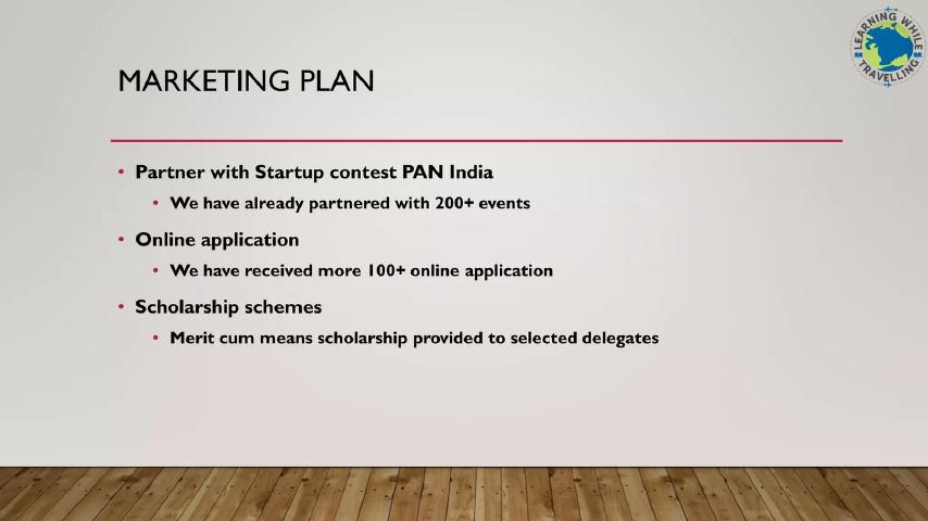 Learning While Travelling pitch deck go-to-market slide 9