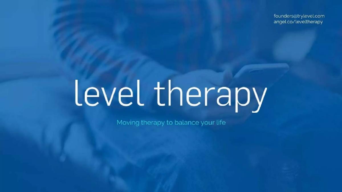 Level Therapy pitch deck slide 1 of 10