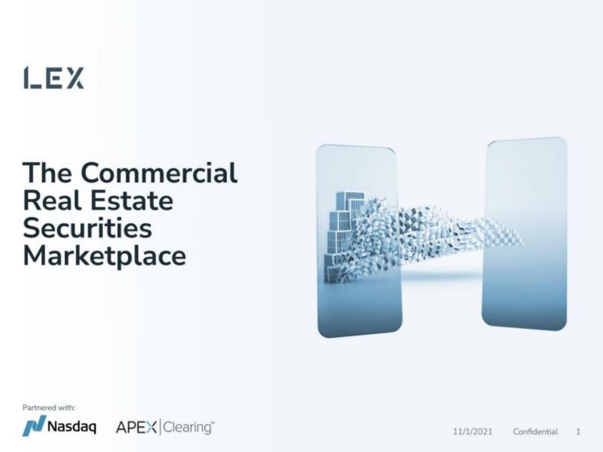 LEX Markets pitch deck slide 1 of 16