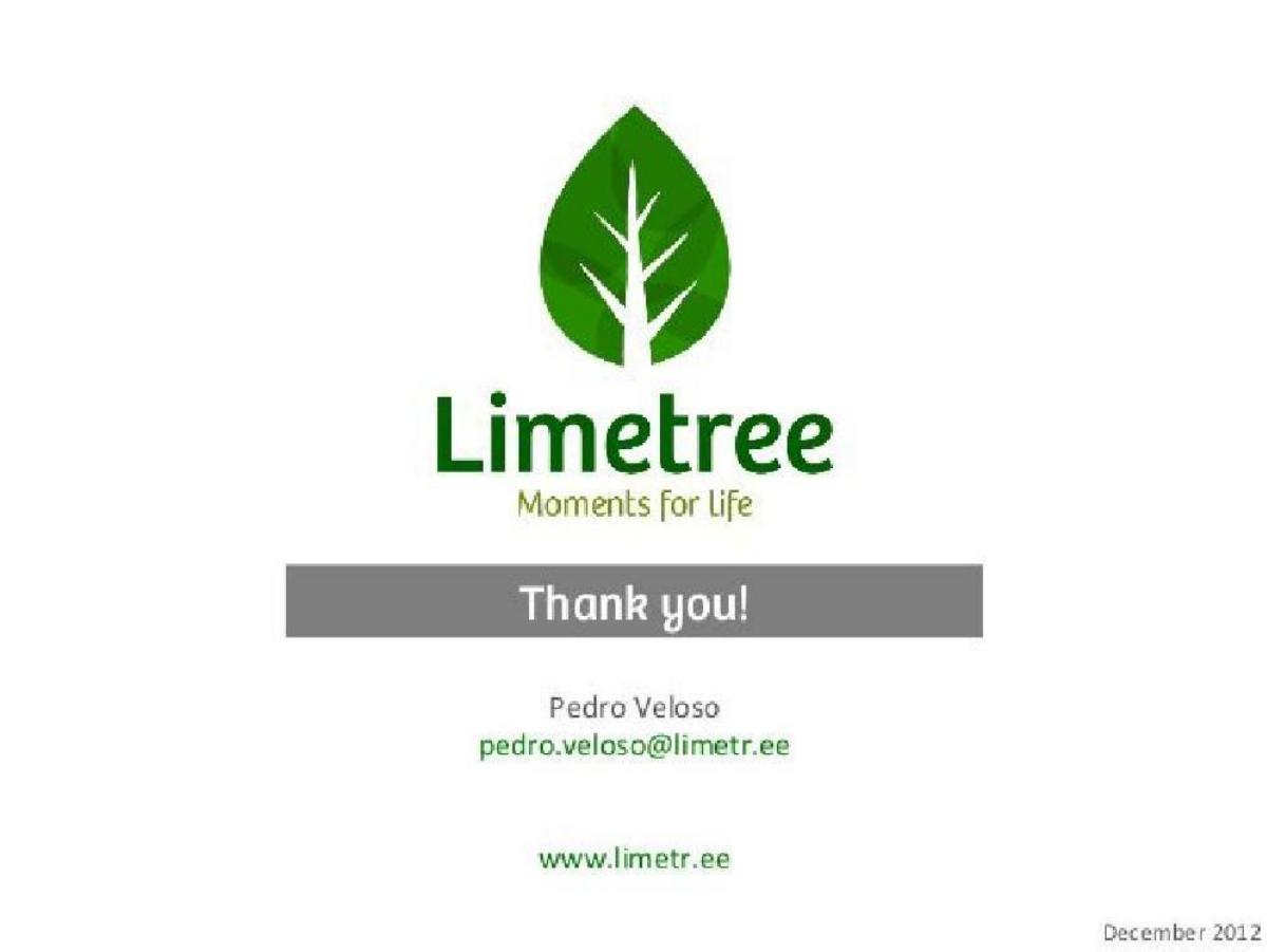 Limetree pitch deck slide 11 of 11