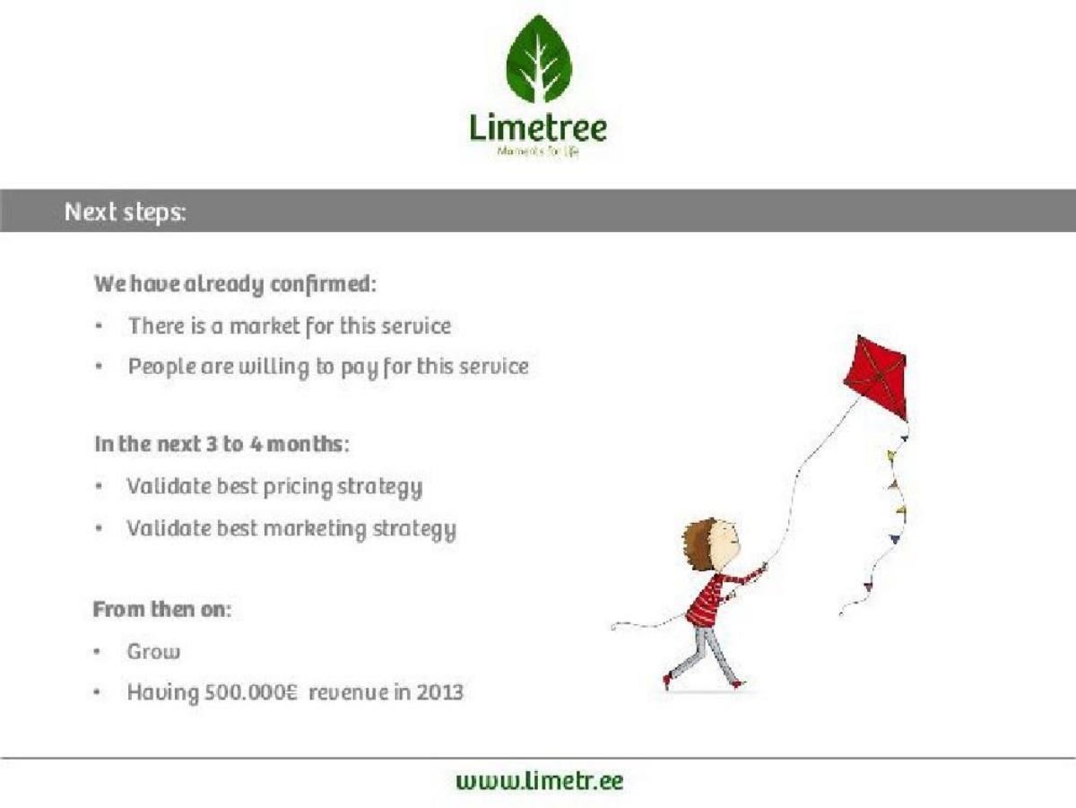 Limetree pitch deck slide 9 of 11