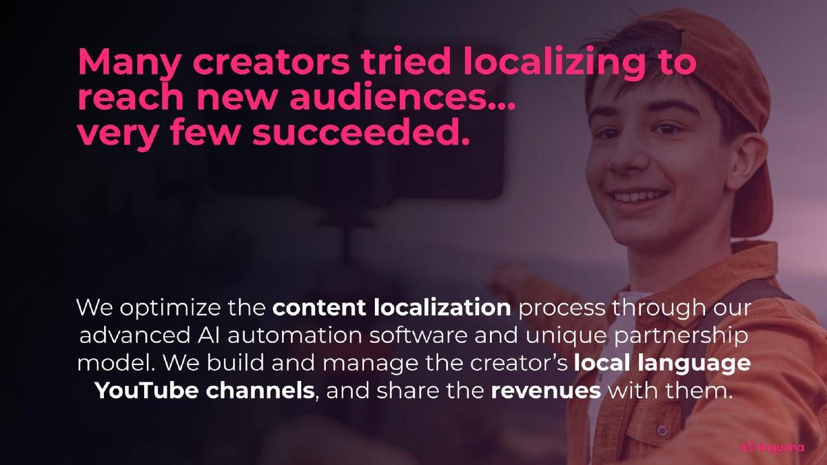 Linguana pitch deck slide 2 of 13
