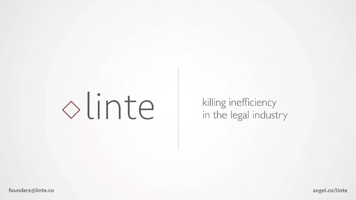 Linte pitch deck slide 1 of 12