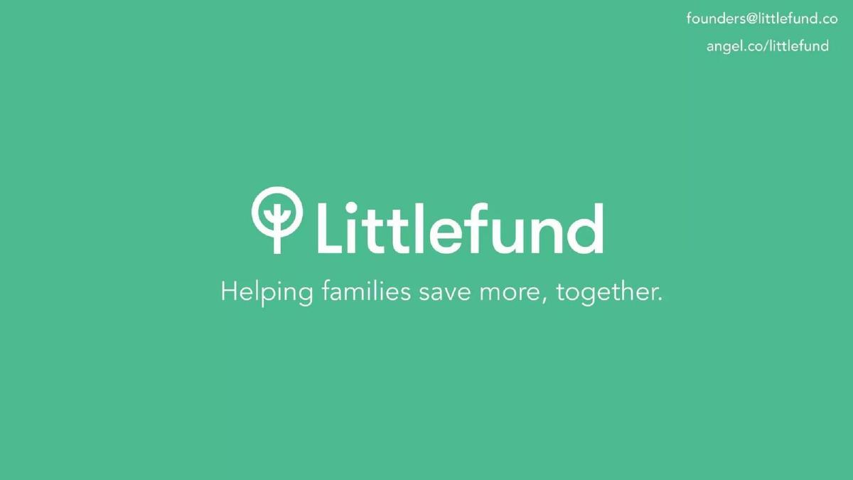 Littlefund pitch deck slide 1 of 9
