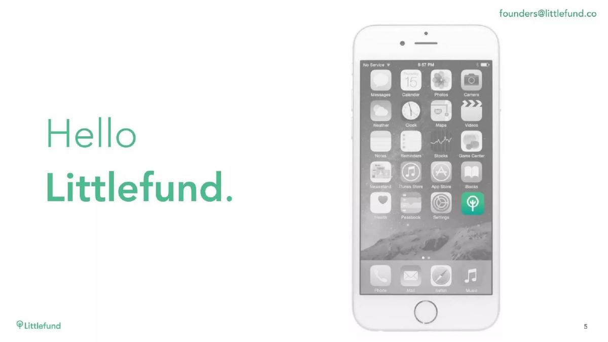 Littlefund pitch deck slide 5 of 9