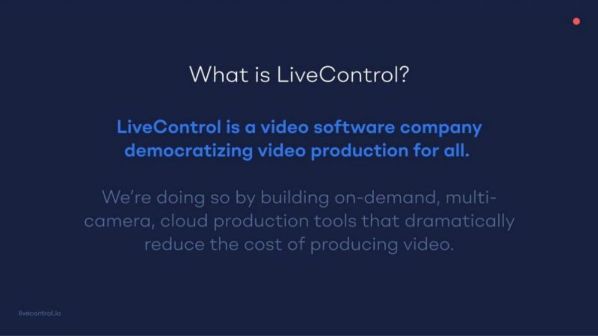 LiveControl pitch deck slide 2 of 18