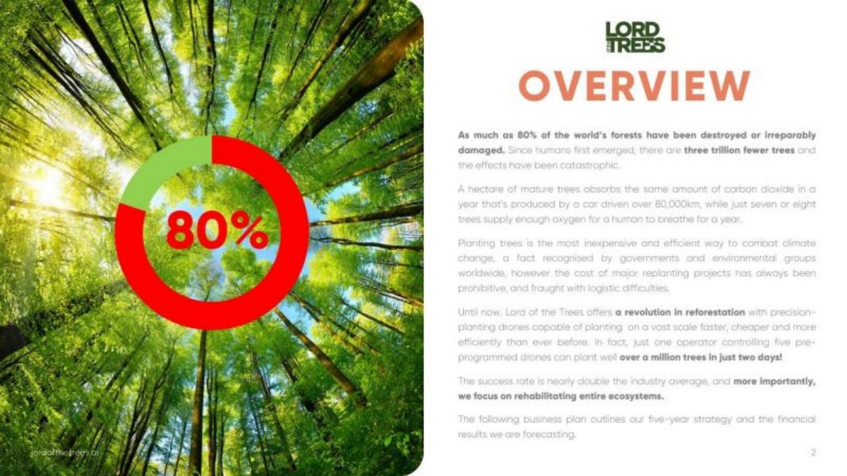 Lord of the Trees pitch deck slide 2 of 13
