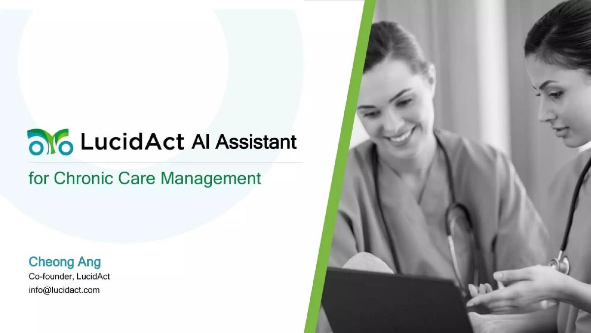 LucidAct Health pitch deck slide 1 of 14
