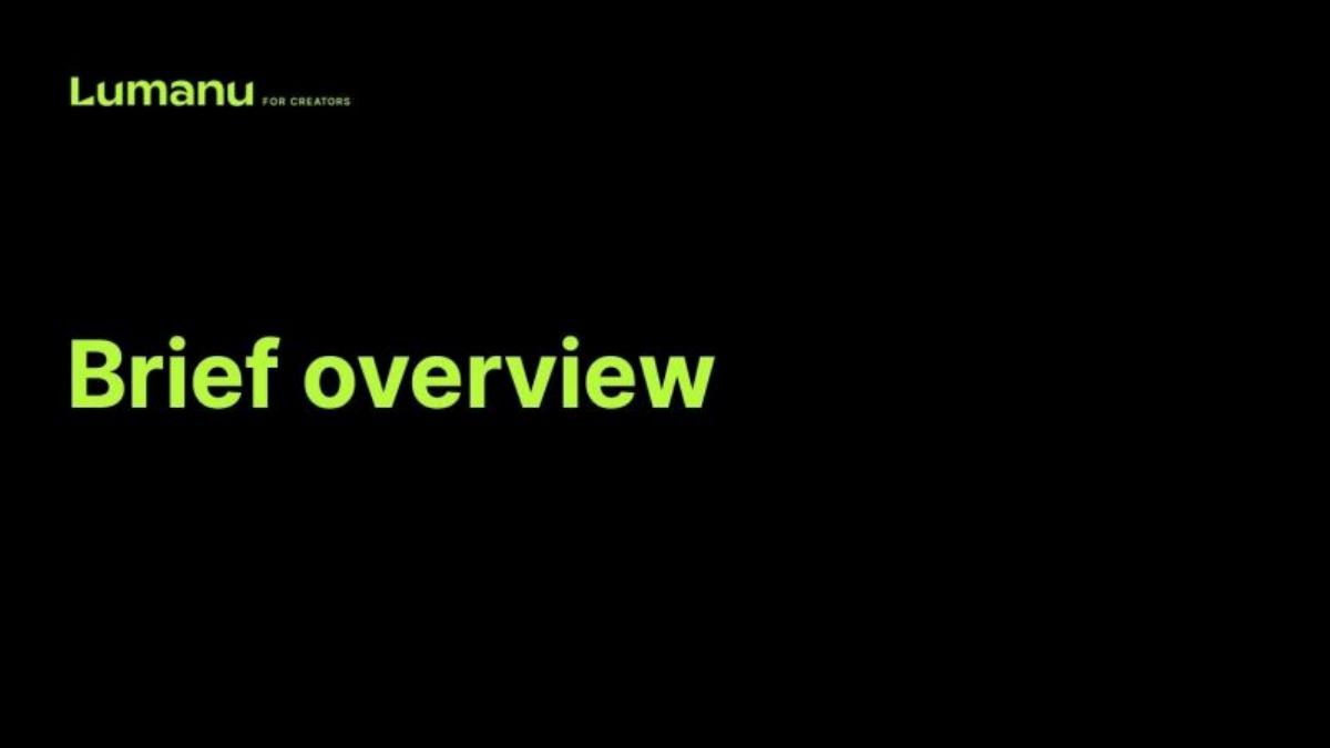 Lumanu pitch deck slide 1 of 9