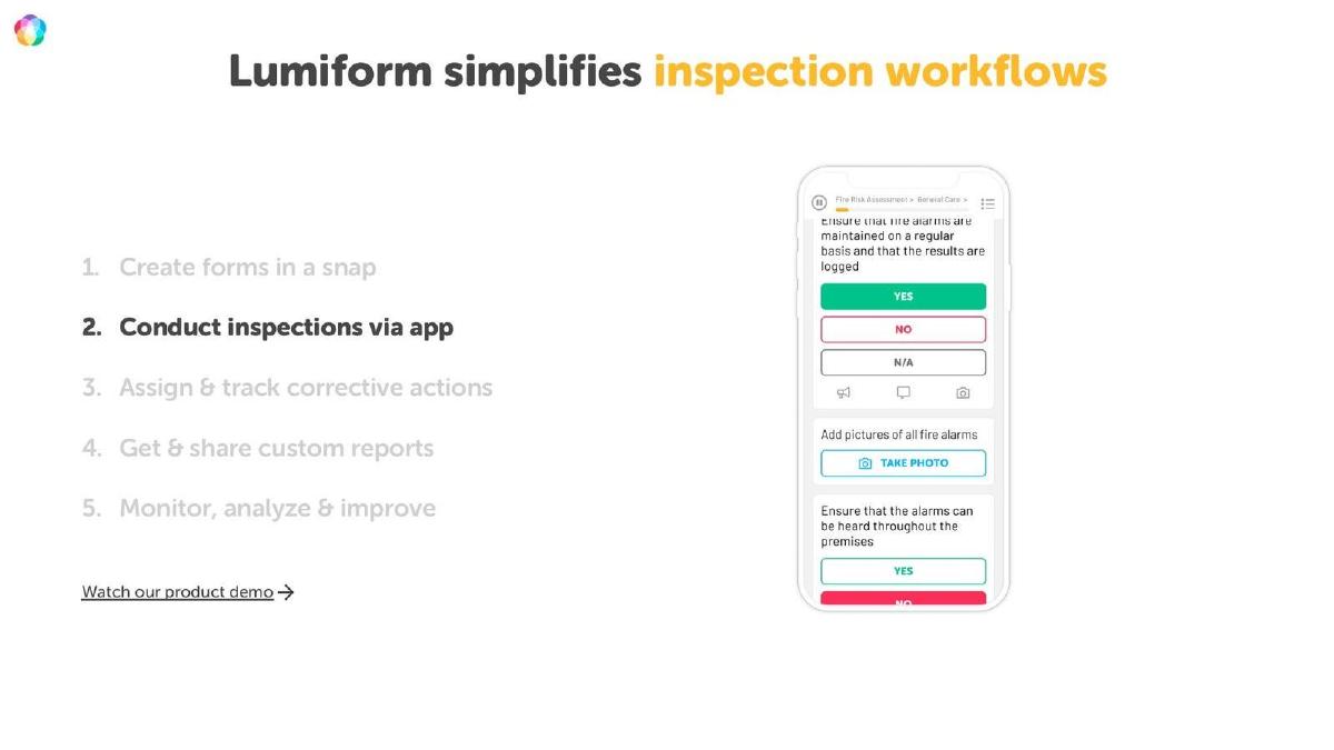 Lumiform pitch deck slide 5 of 10