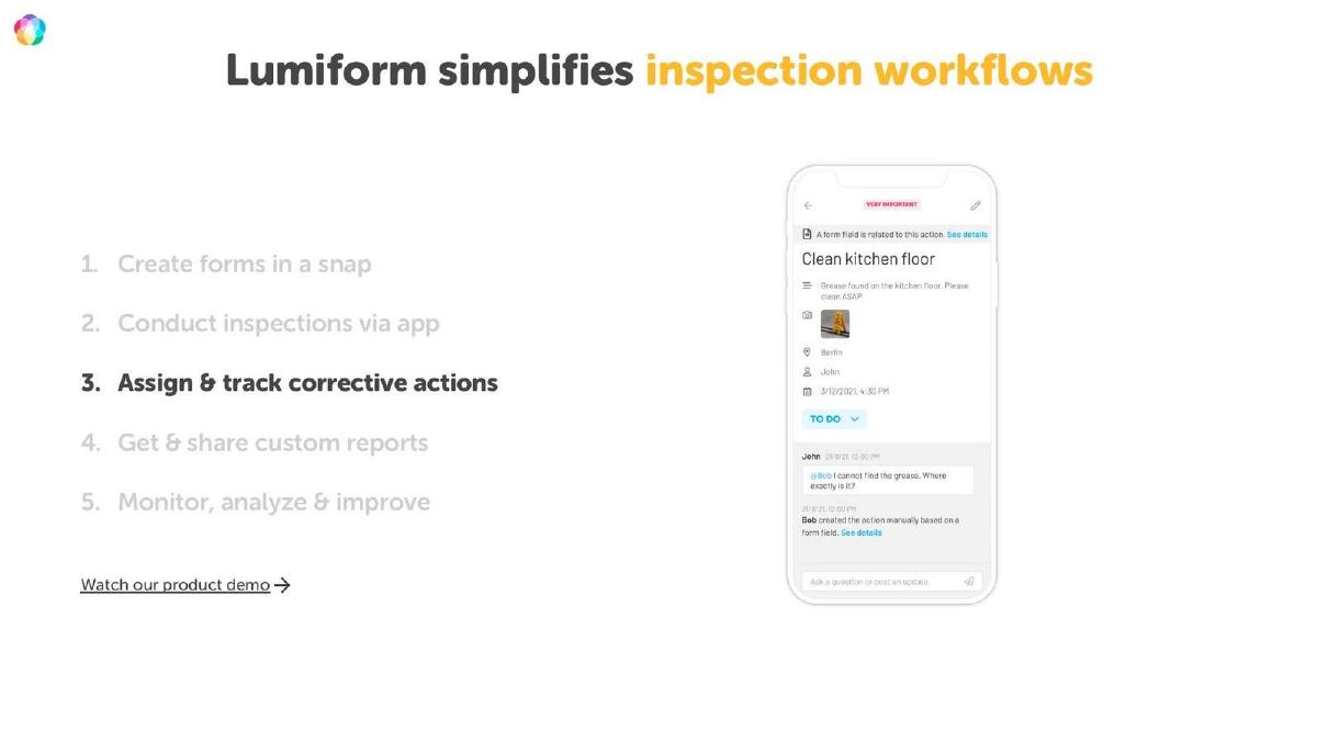 Lumiform pitch deck slide 6 of 10